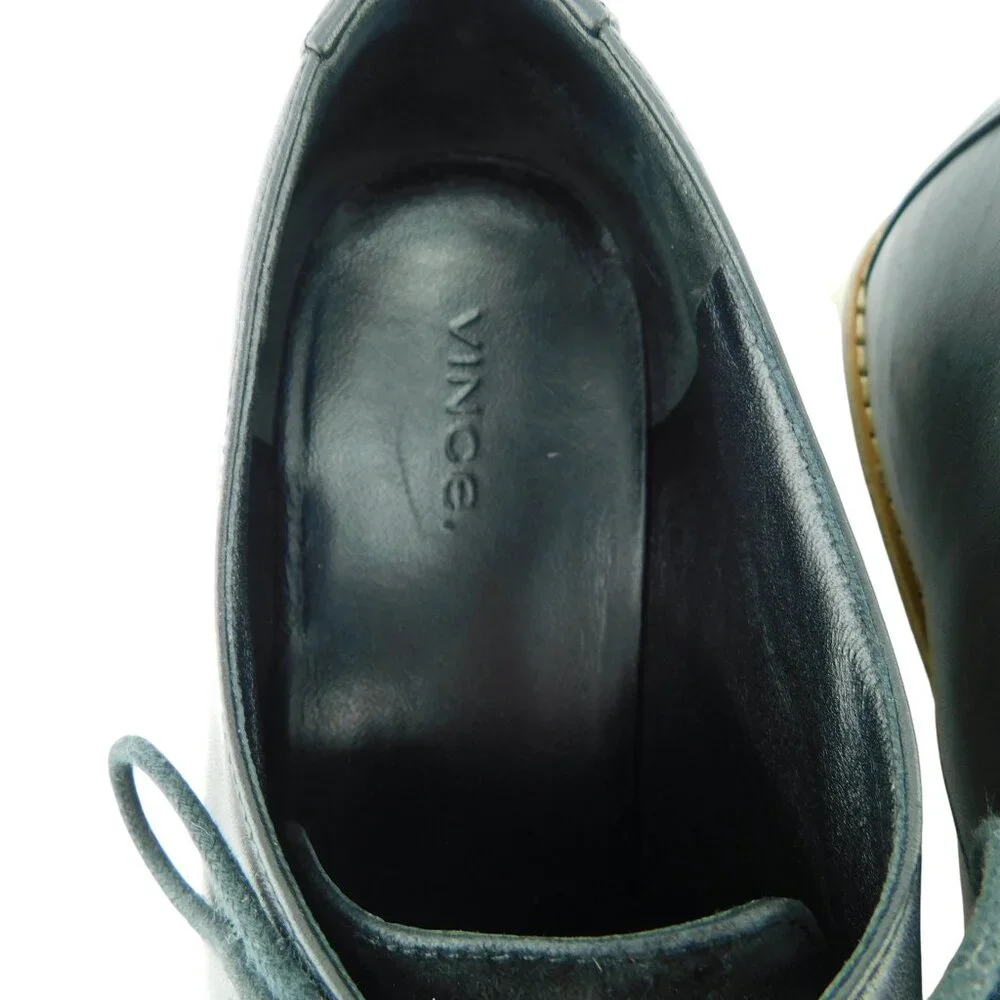 VINCE Black Leather Lace Up Platform Oxfords Shoes 40EU / 10US